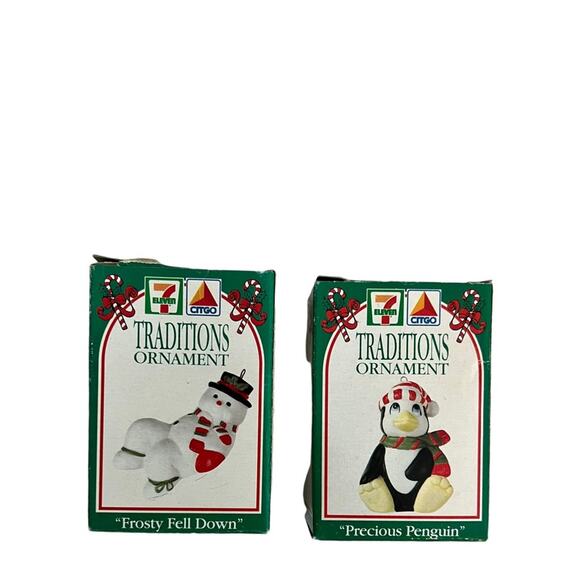 Citgo 7 Eleven Traditions Christmas Ornament Vintage 1993 In Box Frosty Penguin - Picture 11 of 12